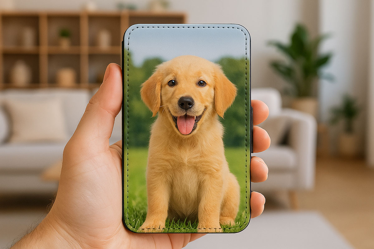 Custom wallet case with my dog on it