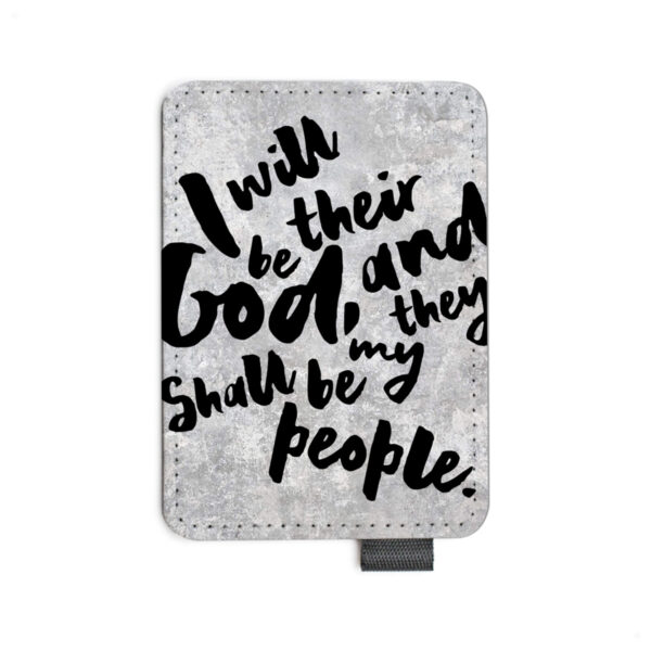 I Will Be Their God covenant Bible verse minimalist card holder wallet – front view